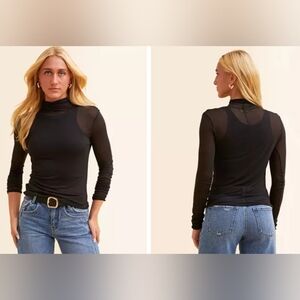 NWT - Free People Black On Air Turtleneck by Intimately - Size XL
